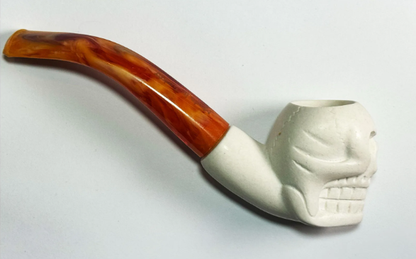 Royal Skull Hand Carved Meerschaum Pipe
