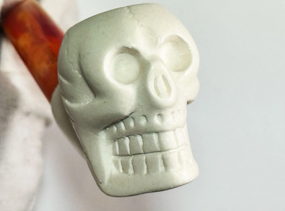 Royal Skull Hand Carved Meerschaum Pipe
